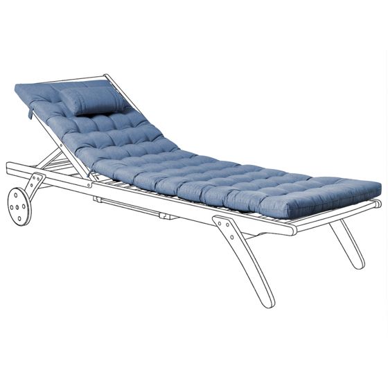 Aurinkotuolin pehmuste CESANA PREMIUM 192 x 56 cm Sininen