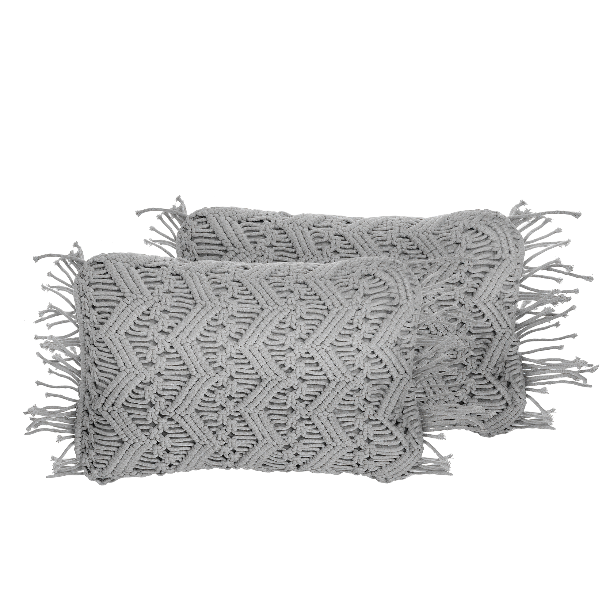 Koristetyynysetti 2 kpl KIRIKKALE 30 x 45 cm Puuvilla Harmaa Geometrinen kuvio