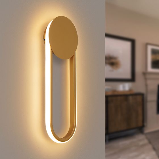 NETTLIFE Sisä-LED-seinävalaisin - 12 W 41 cm porrasvalaisin kultainen käytävävalaisin moderni muotoilu 3000 K lämmin valkoinen