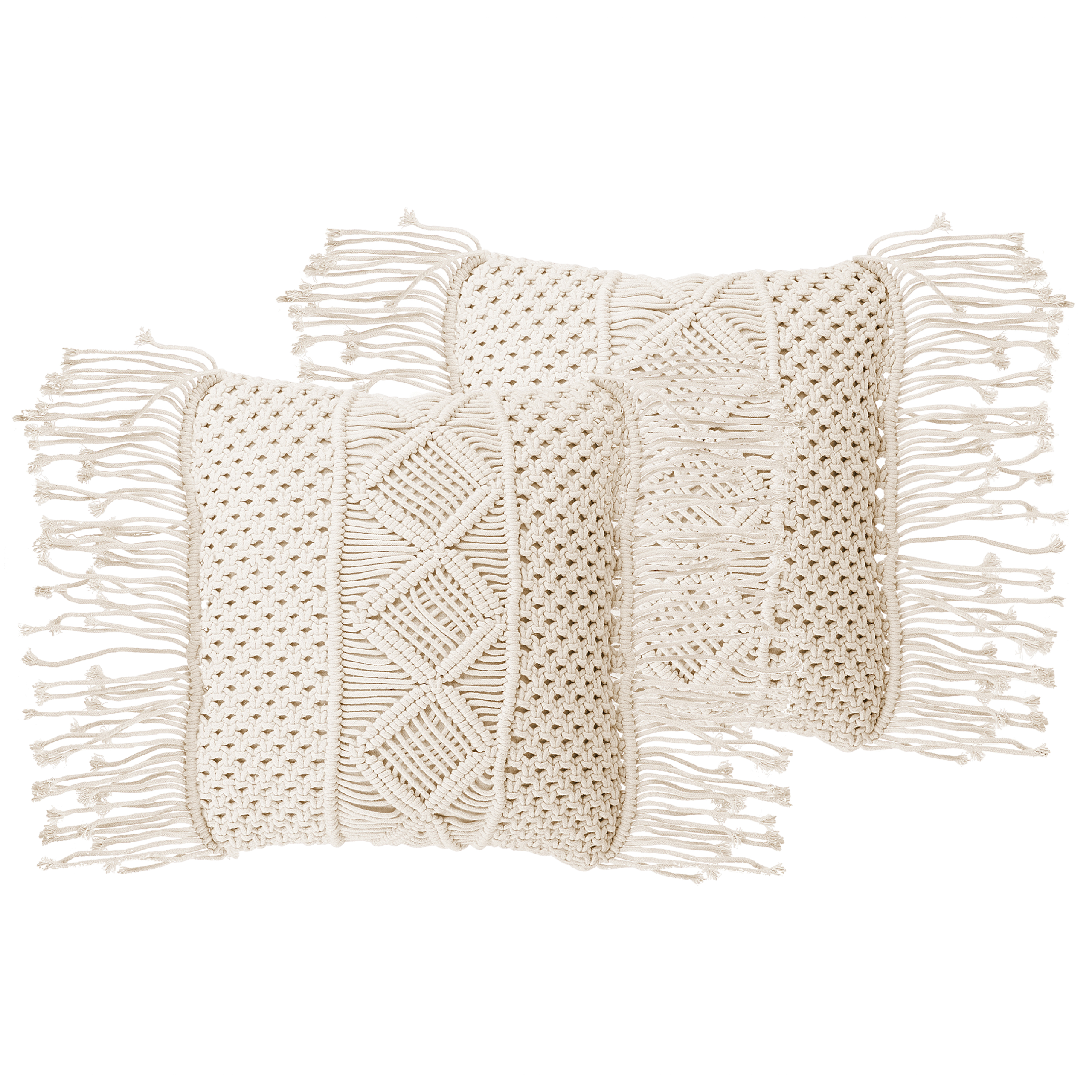 Koristetyynysetti 2 kpl YORTAN 45 x 45 cm Puuvilla Vaaleanbeige Geometrinen kuvio