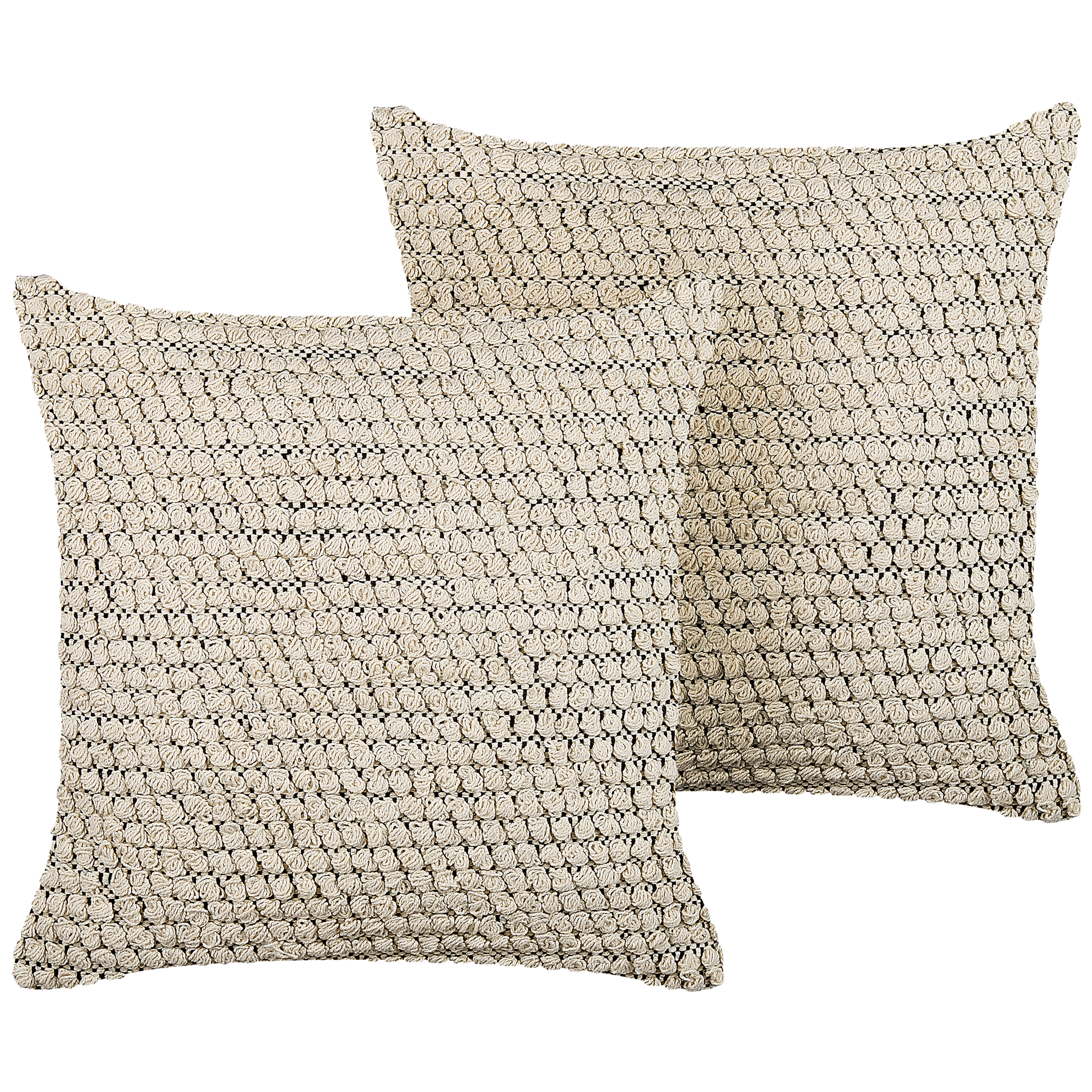 Koristetyynysetti 2 kpl HOWEA 45 x 45 cm Puuvilla Beige Geometrinen kuvio