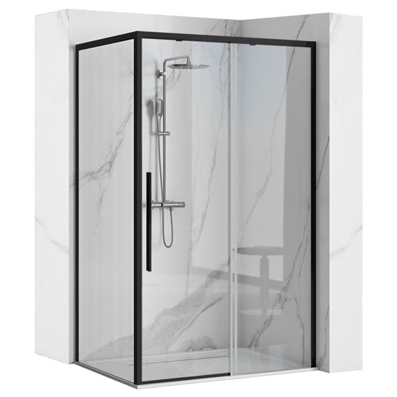 REA Suihkukaappi SOLAR 90x90 musta, 90X90X195CM