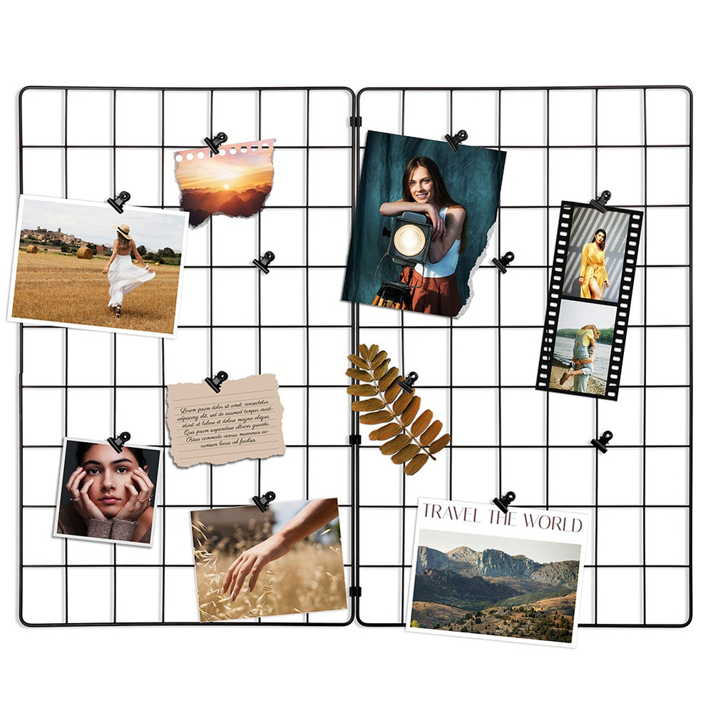 Musta metallinen valokuvaruudukko 58x72 cm