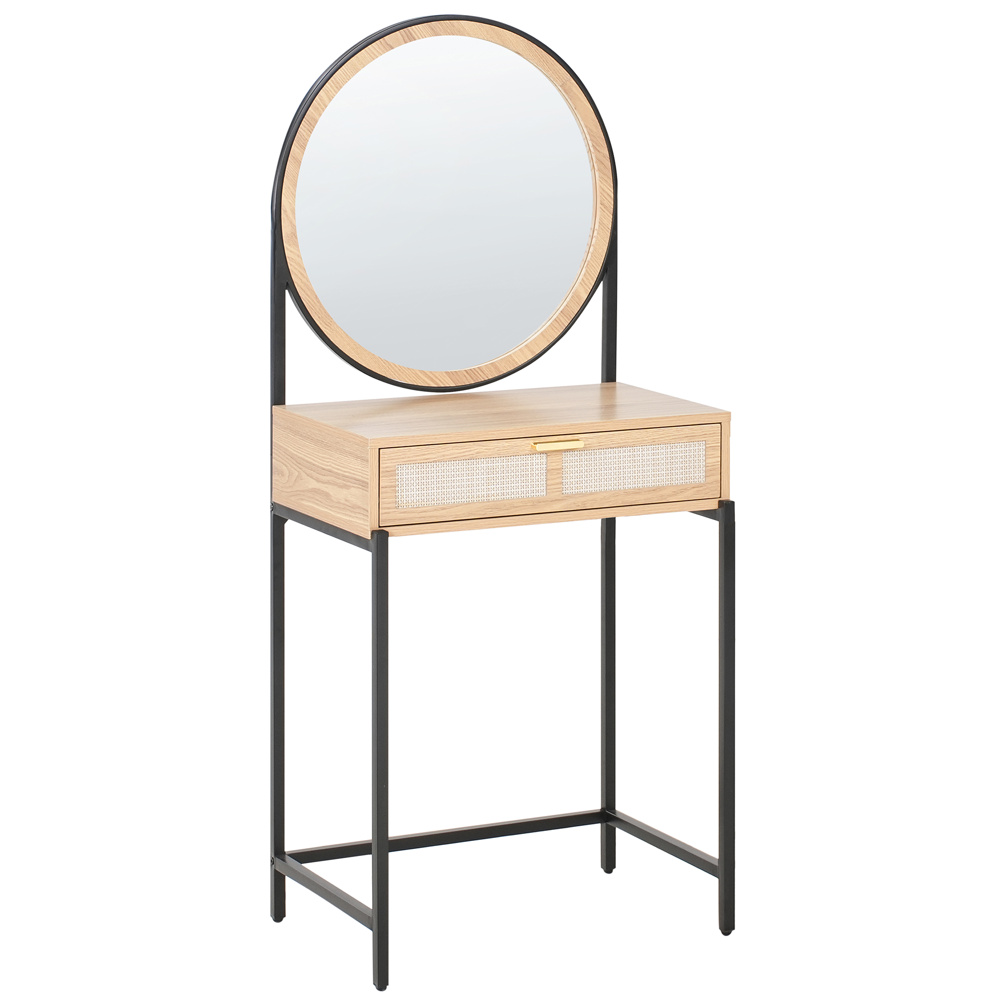 Kampauspöytä peilillä CASSIAR Vaaleanruskea