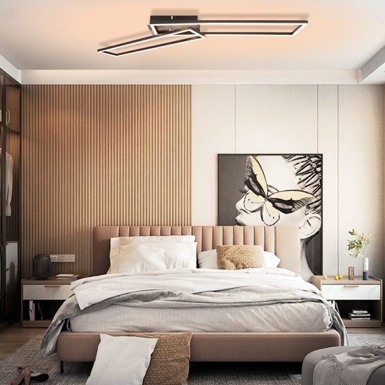 NETTLIFE LED - kattovalaisin, 2 mustaa, 102CM, moderni, himmennettävä, kaukosäätimellä, 36W