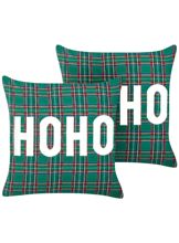 Koristetyynysetti 2 kpl JOYCANDY 45 x 45 cm Vihreä Joulukuvio