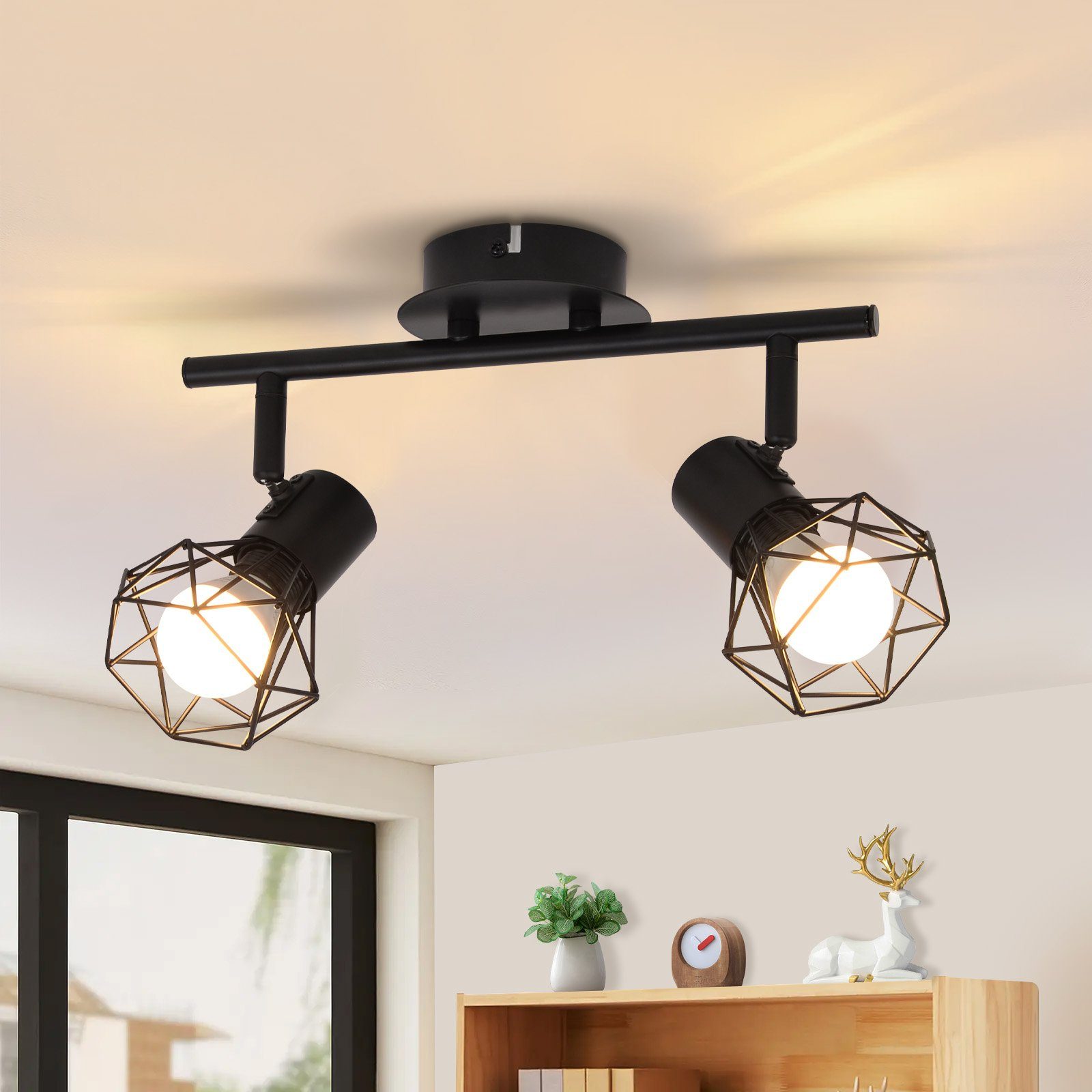 NETTLIFE 2 vintage mustaa E14 liekkikattokohvelinta 350° säädettävä teollinen retro eteiseen olohuoneeseen makuuhuoneeseen keittiöön ruokailutilaan
