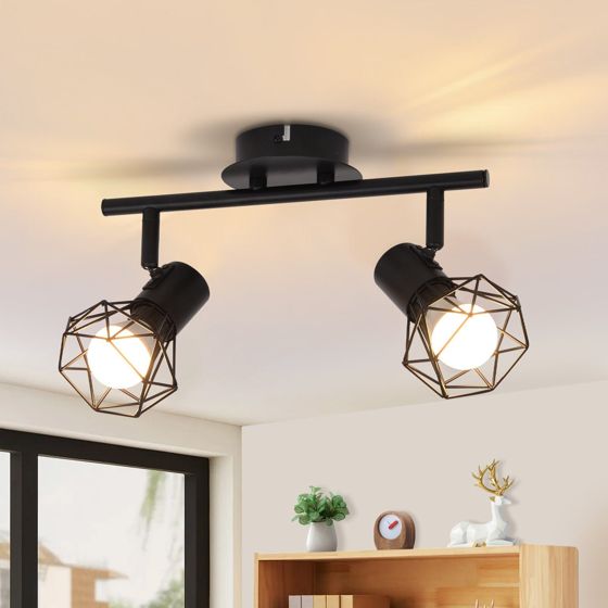 NETTLIFE 2 vintage mustaa E14 liekkikattokohvelinta 350° säädettävä teollinen retro eteiseen olohuoneeseen makuuhuoneeseen keittiöön ruokailutilaan