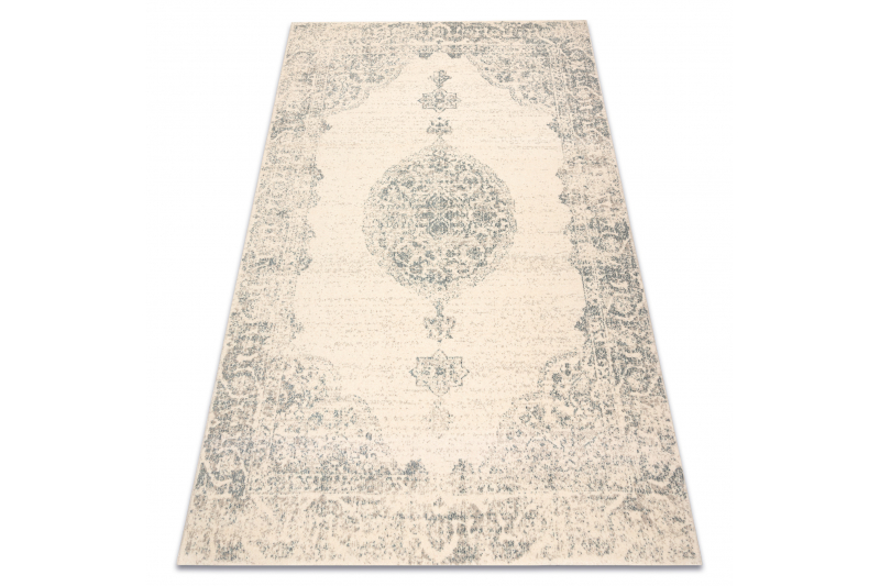 Villamatto ABBY Kukat klassinen beige / sininen
