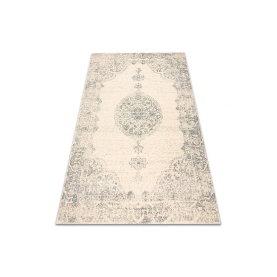 Villamatto ABBY Kukat klassinen beige / sininen