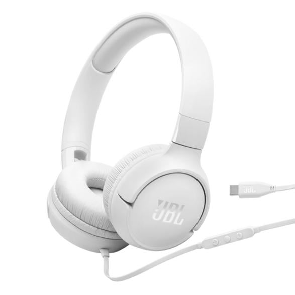 JBL Tune 520 USB-C -langalliset kuulokkeet, valkoiset