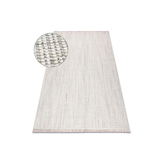 Matto NANO EO78C Melange, silmukka, litteä kudottu harmaa / valkoinen 200x290 cm