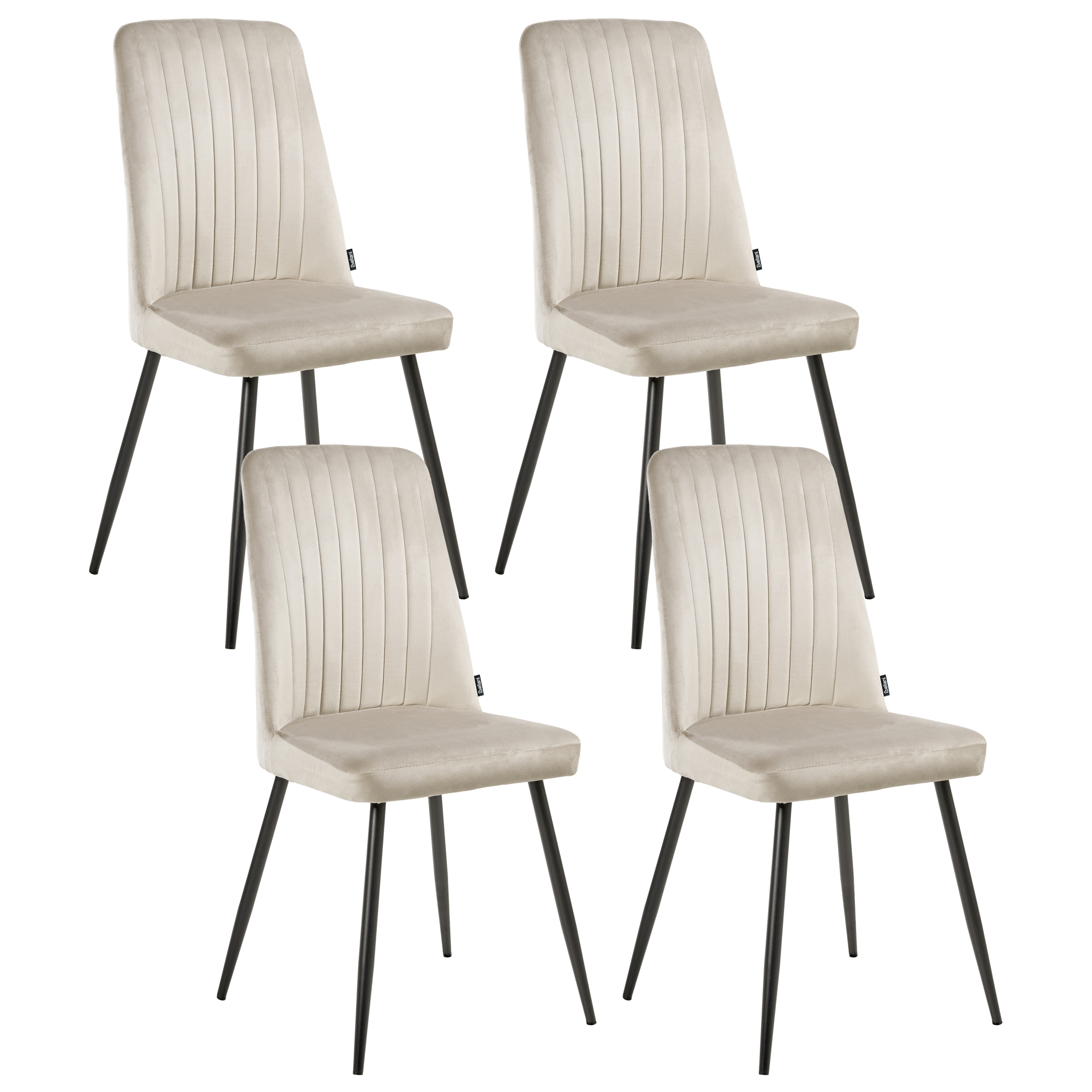 Ruokatuolisetti 4 kpl KIRBY Sametti Beige