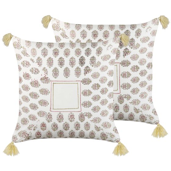 Koristetyynysetti 2 kpl SETOSA 45 x 45 cm Puuvilla Monivärinen Geometrinen kuvio