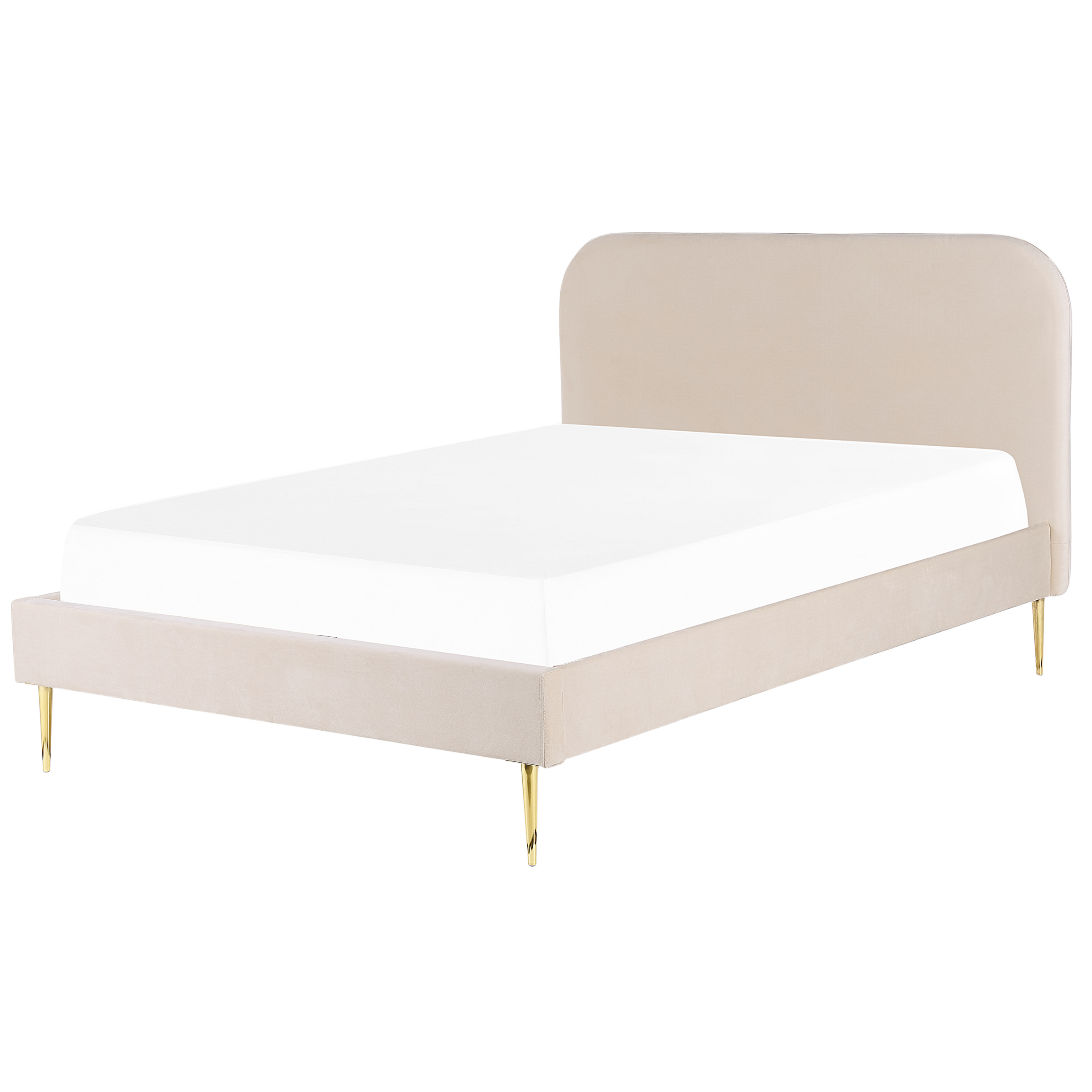 Sänky Sametti FLAYAT 140 x 200 cm Vaaleanbeige