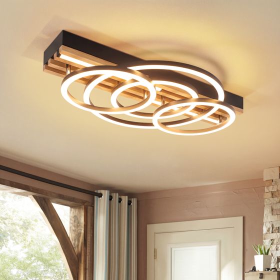 ZMH LED-kattovalaisin 60 W 50 cm moderni kattovalaisin olohuoneeseen kaukosäätimellä