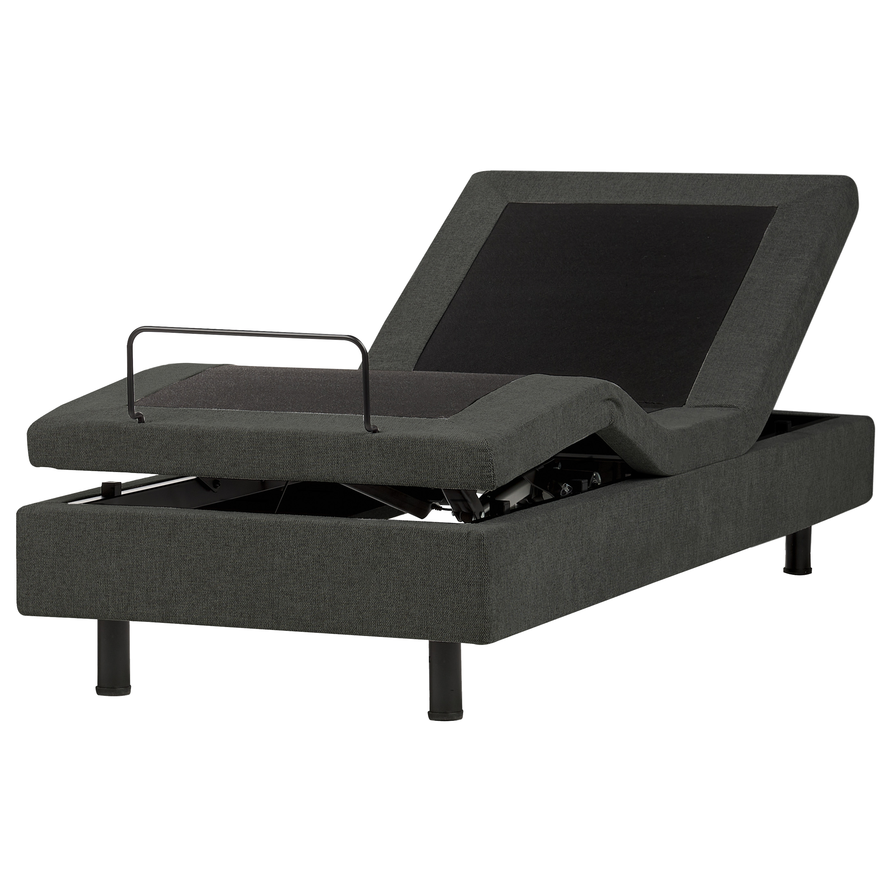 Säädettävä sänky ilman päätyä kangas DUKE II 80 x 200 cm Tummanharmaa