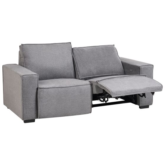 Sähkösäädettävä sohva 3-istuttava NUKARI kangas Harmaa