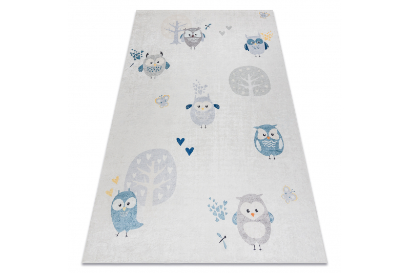 BAMBINO 1161 matto Ugglor lapsille liukumaton - harmaa 160x220 cm