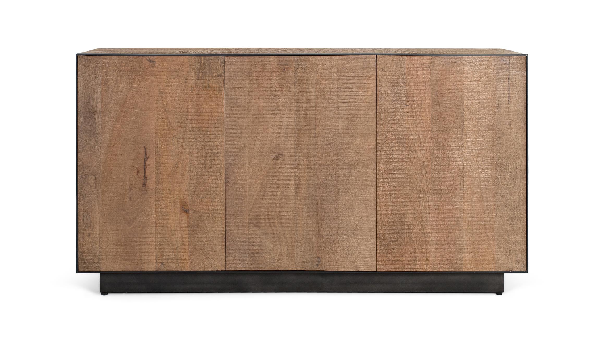 3-ovinen mangopuusta valmistettu senkki, 150 cm