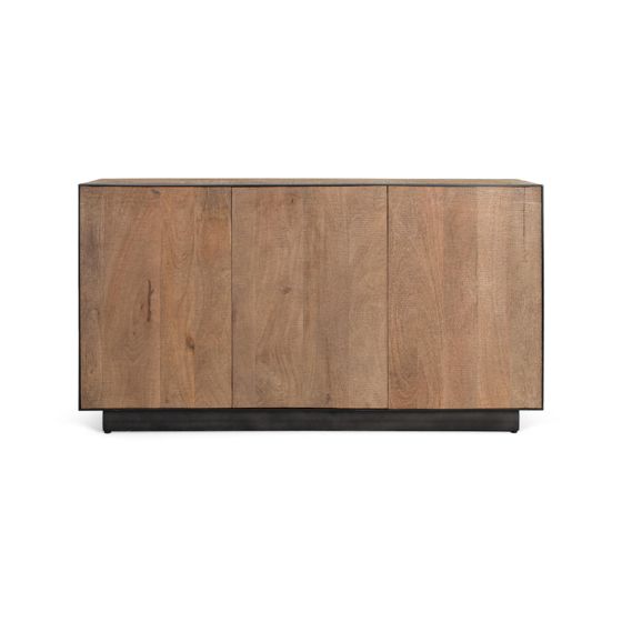 3-ovinen mangopuusta valmistettu senkki, 150 cm