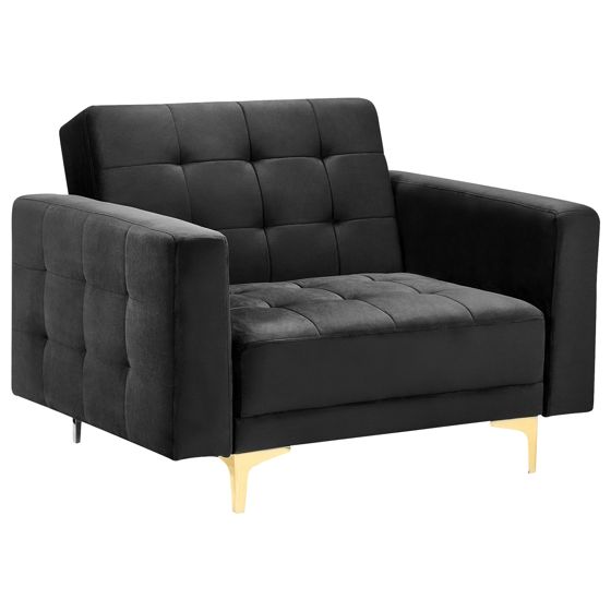 Nojatuoli ABERDEEN sametti Musta