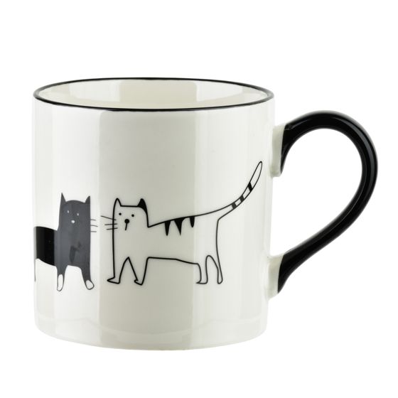 Muki posliini AFFEKDESIGN COTTELLO 370 ml 9x13x9 cm kissa-aiheella