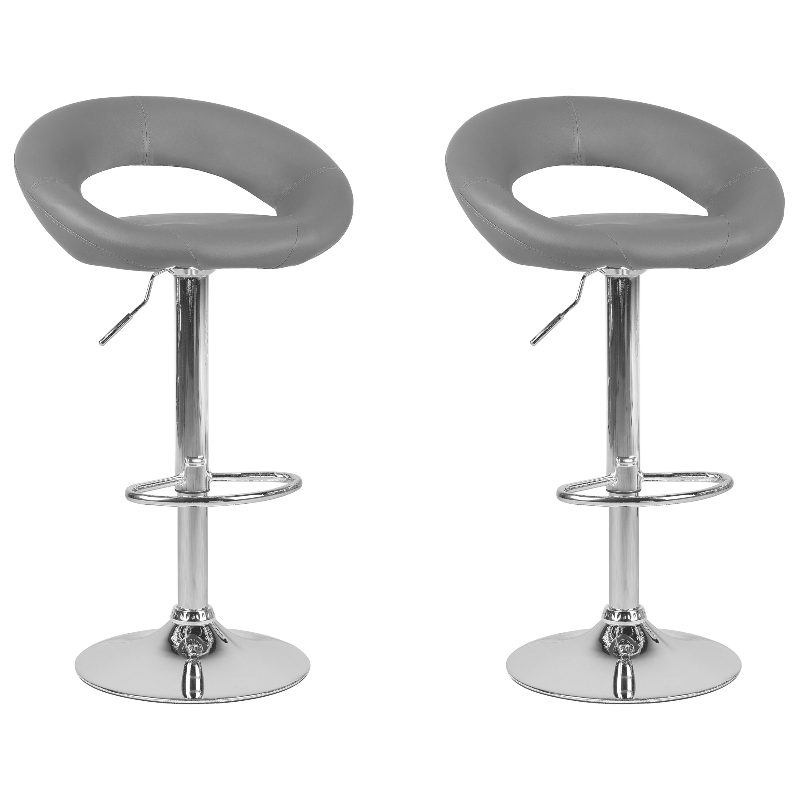Baarituolisetti 2 kpl PEORIA keinonahka pyörivä Harmaa