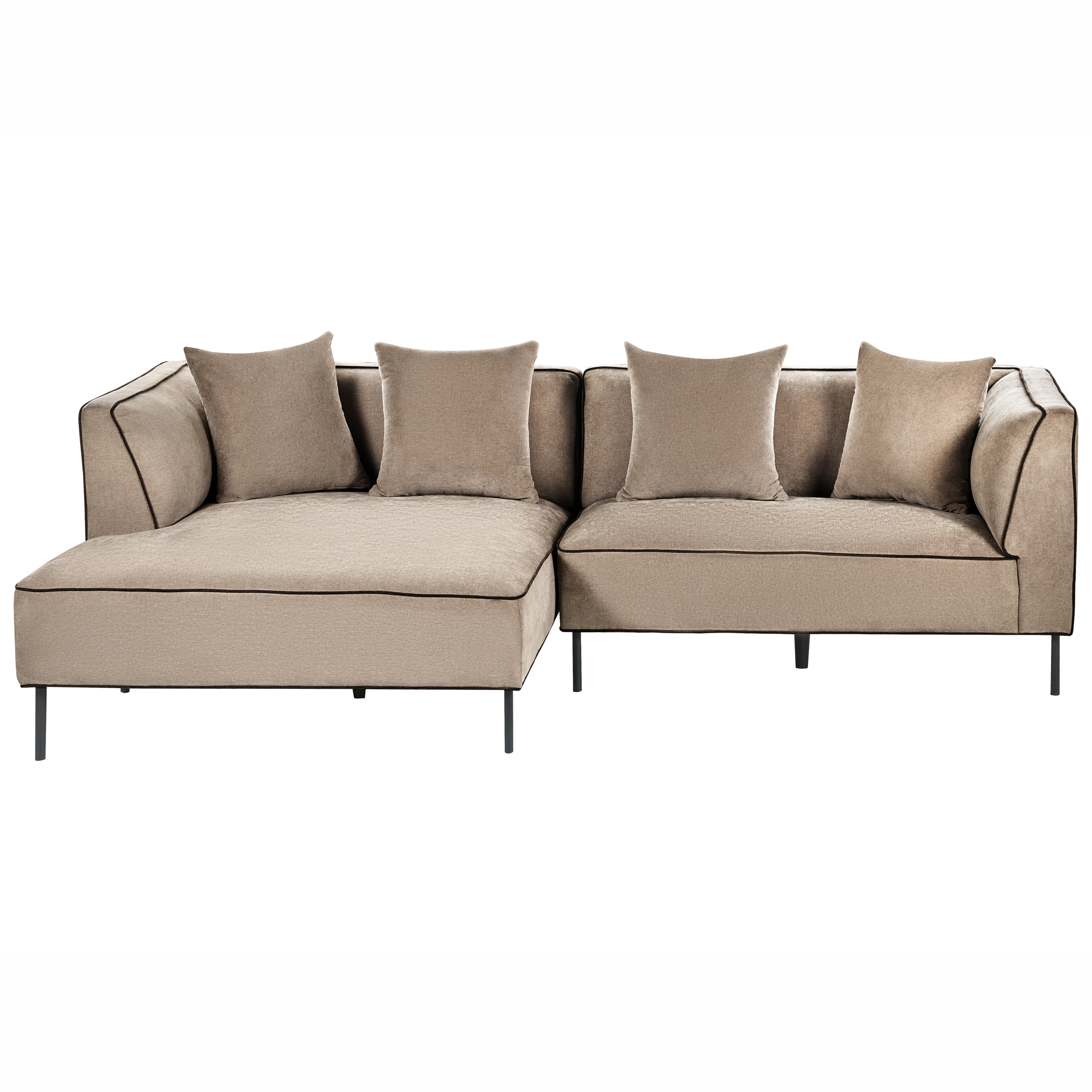 Kulmasohva 3-istuttava SATER chenille Vaaleanruskea Oikea