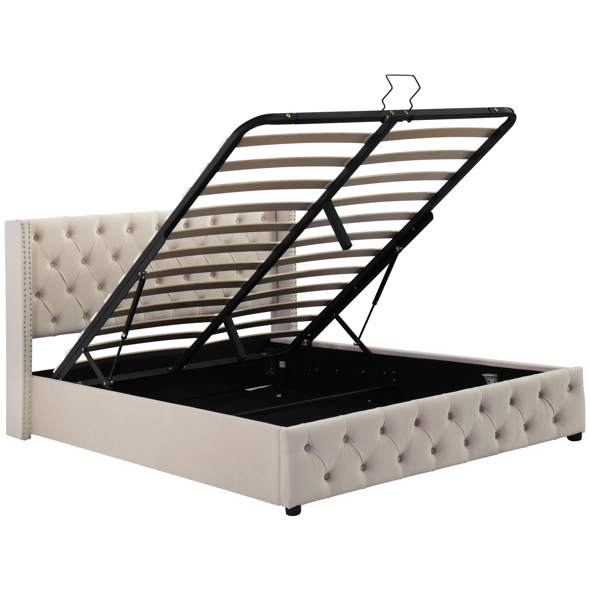Verhoiltu Parisänky 140 x 190 cm, Musta + Beige, Flanelliniitit + Sametti