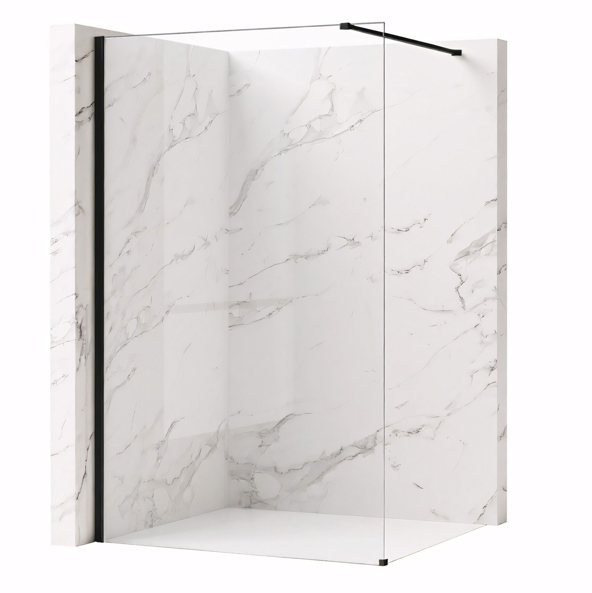 REA Suihkuseinä Flexi Transparent 70 Musta, 70X195CM