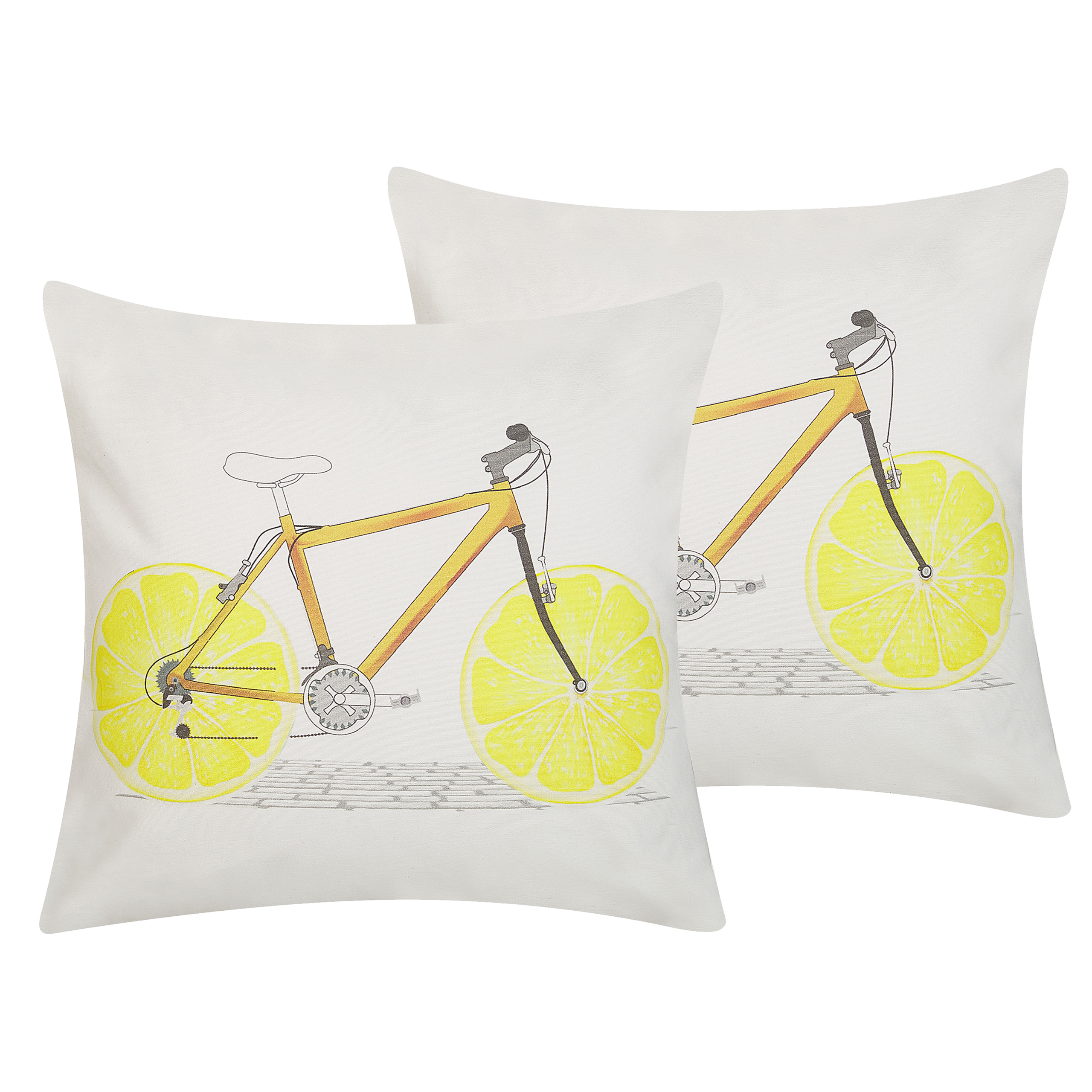 Koristetyynysetti 2 kpl RUSCUS puuvilla 45 x 45 cm Valkoinen Abstrakti kuvio