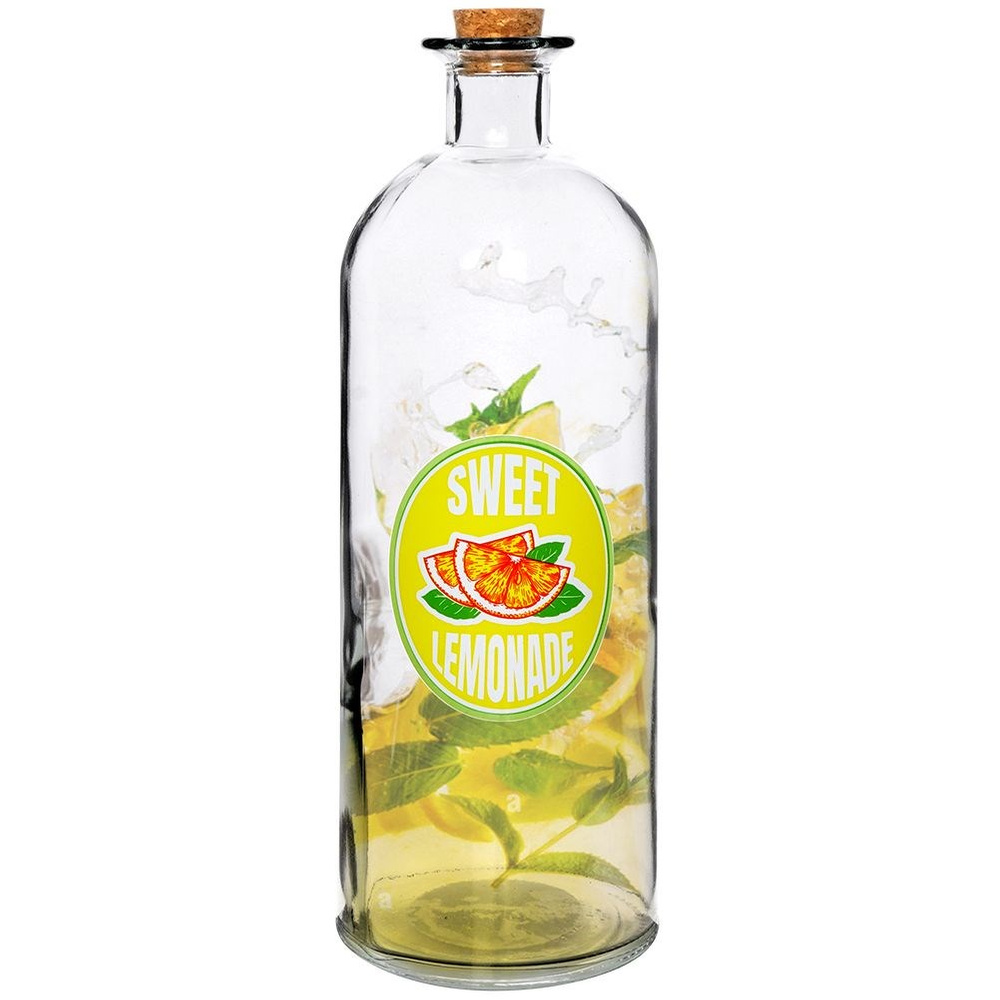 Lasinen limonadipullo 1 l