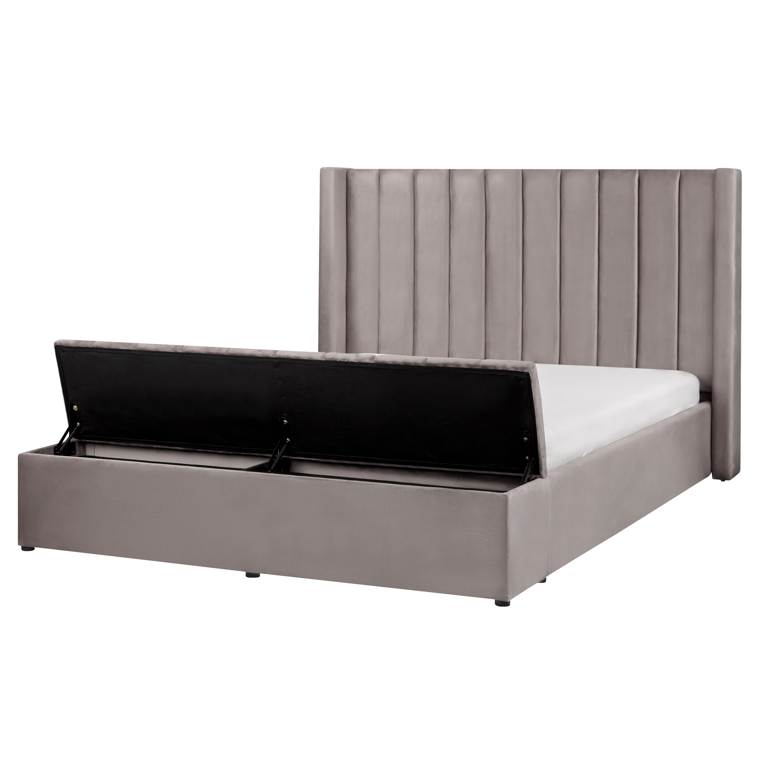 Vesisänky säilytyspenkillä sametti NOYERS 160 x 200 cm Harmaa