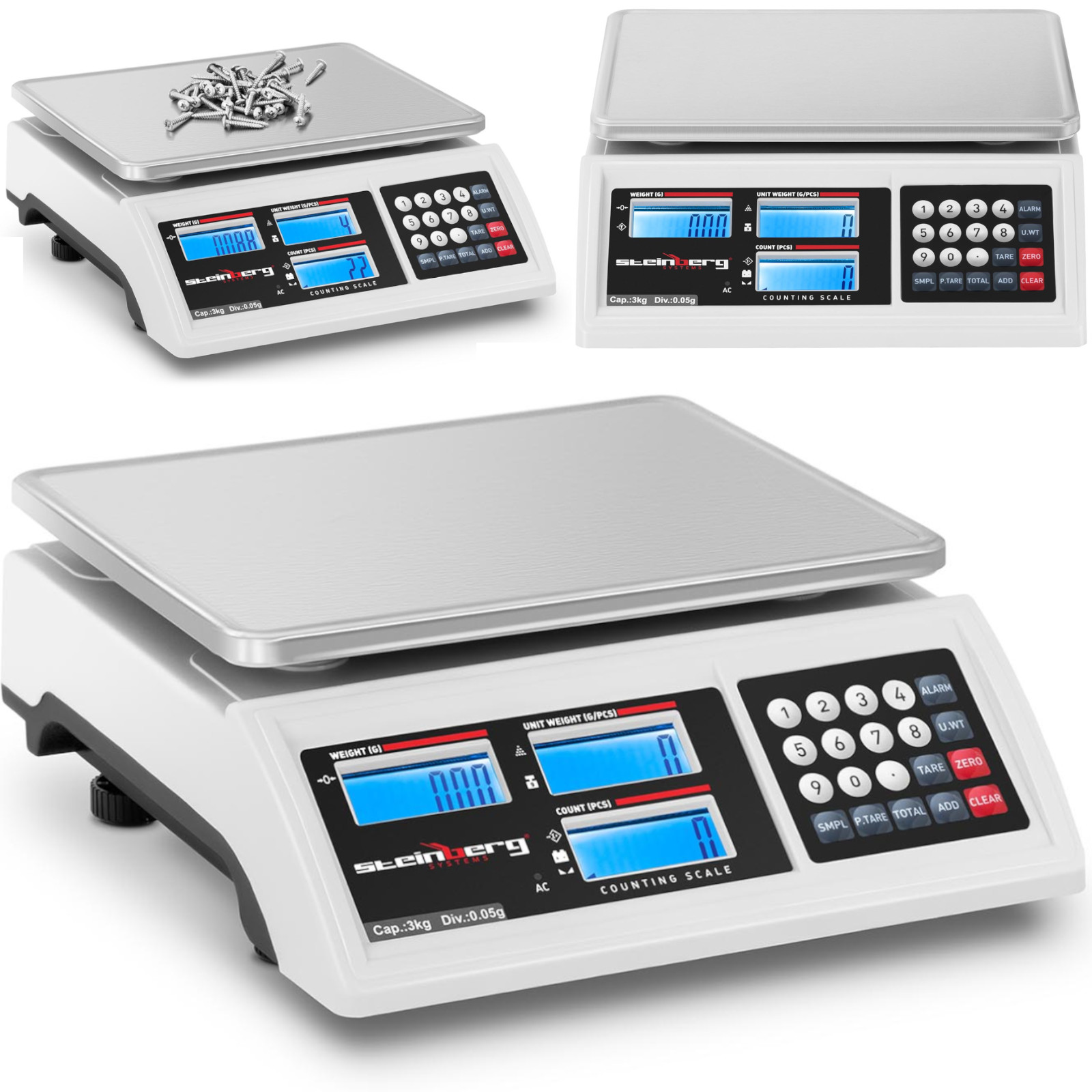 Kaupallinen myymälävaaka, jossa on LCD-laskentatoiminto RS232, 3000 g / 0,05 g