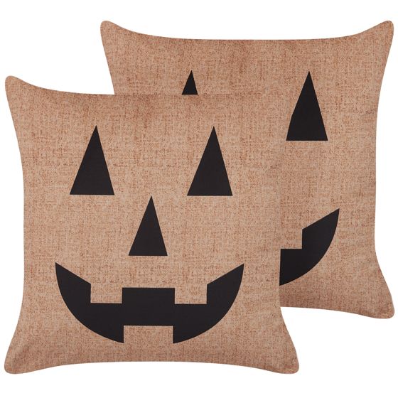 Koristetyynysetti 2 kpl SEBES sametti 45 x 45 cm Beige Abstrakti kuvio