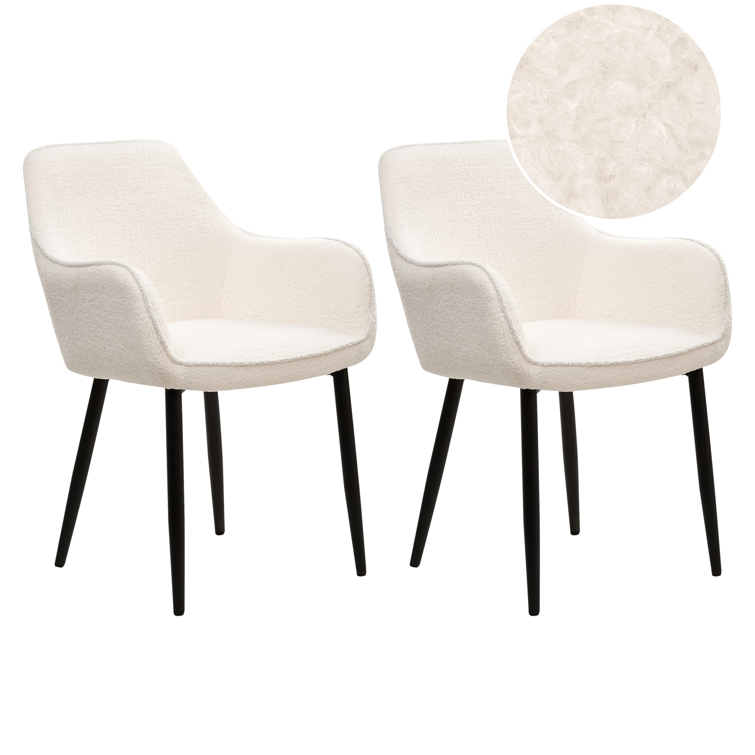 Ruokatuolisetti 2 kpl ALDEN buklee Valkoinen