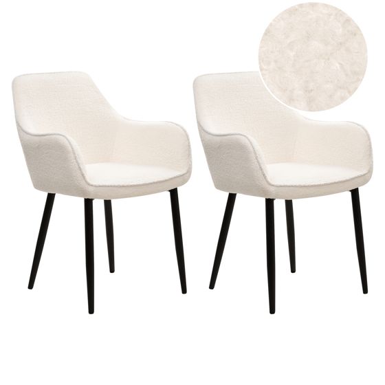 Ruokatuolisetti 2 kpl ALDEN buklee Valkoinen