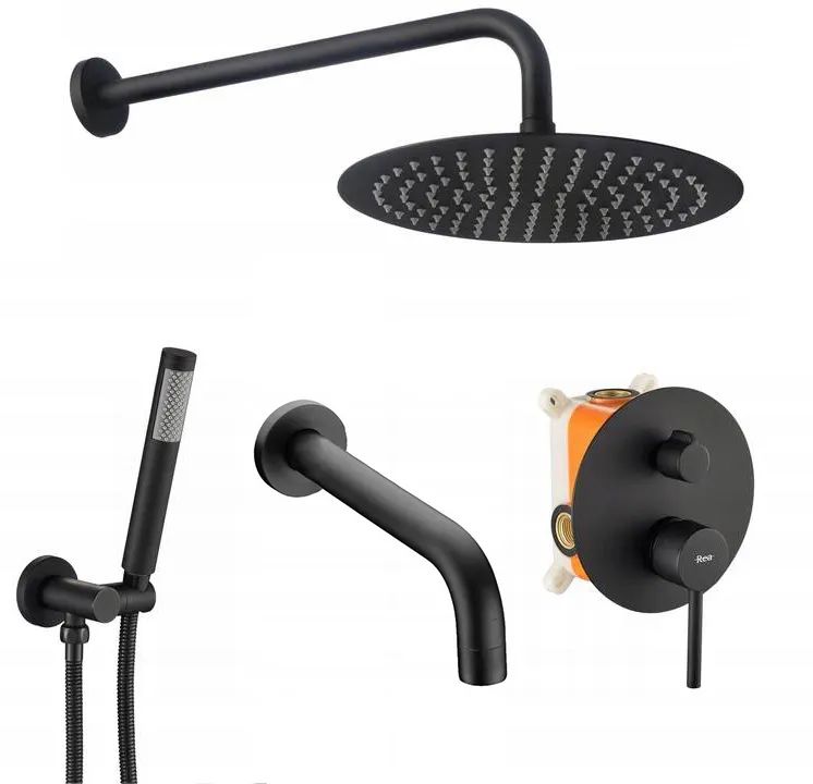 REA suihkusetti LUNGO musta, 38,5X16X9CM