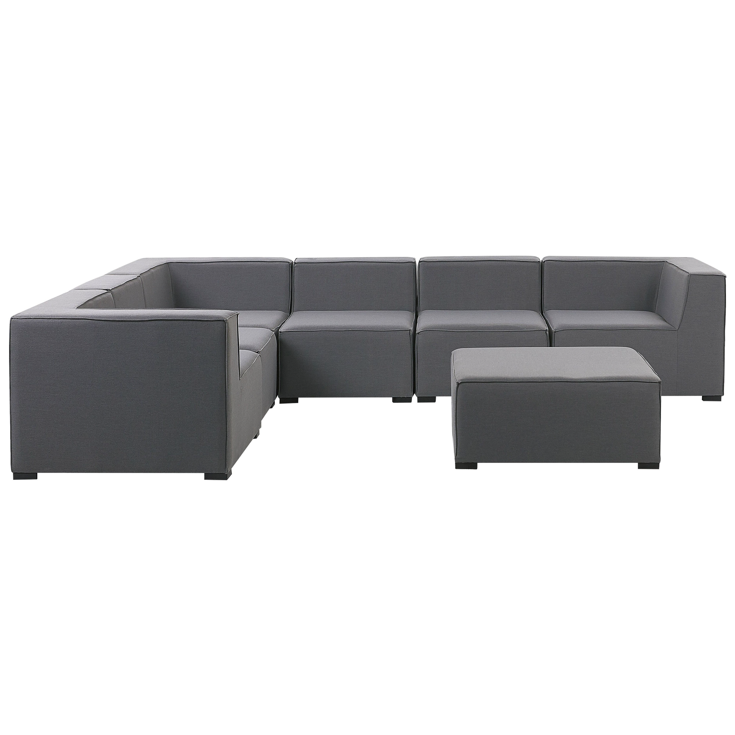 Ulkokulmasohva ja rahi 7-istuttava AREZZO modulaarinen Harmaa Oikea