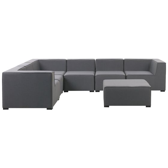 Ulkokulmasohva ja rahi 7-istuttava AREZZO modulaarinen Harmaa Oikea
