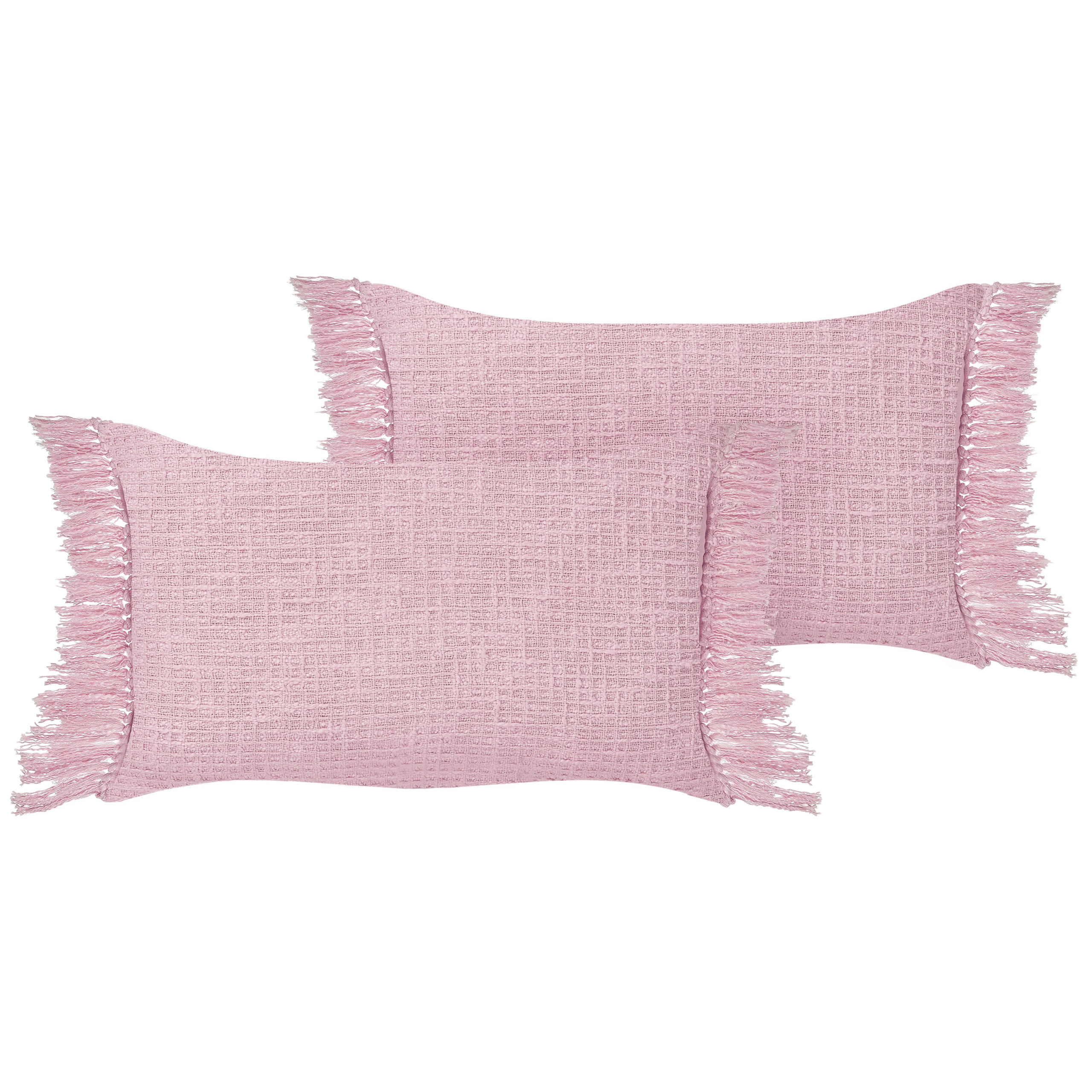 Koristetyynysetti 2 kpl TANSY 40 x 60 cm Puuvilla Vaaleanpunainen Hillitty