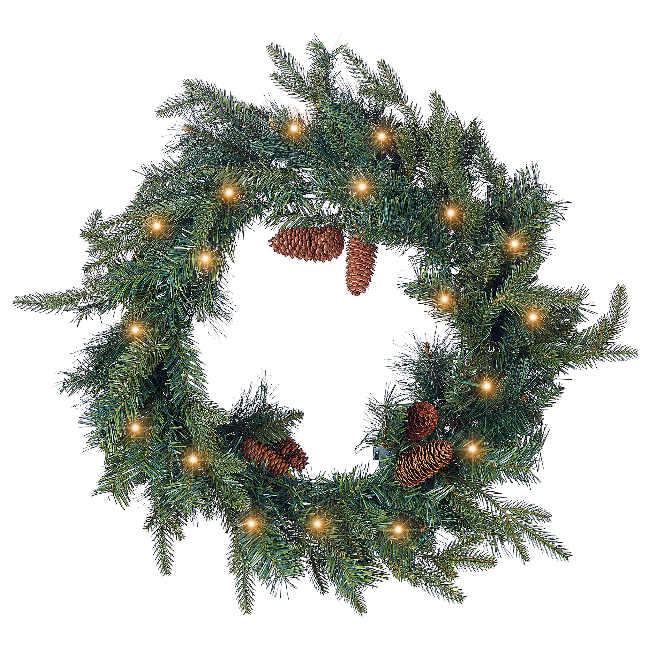 Joulukranssi LED-valo KAMERUN Vihreä 60 cm