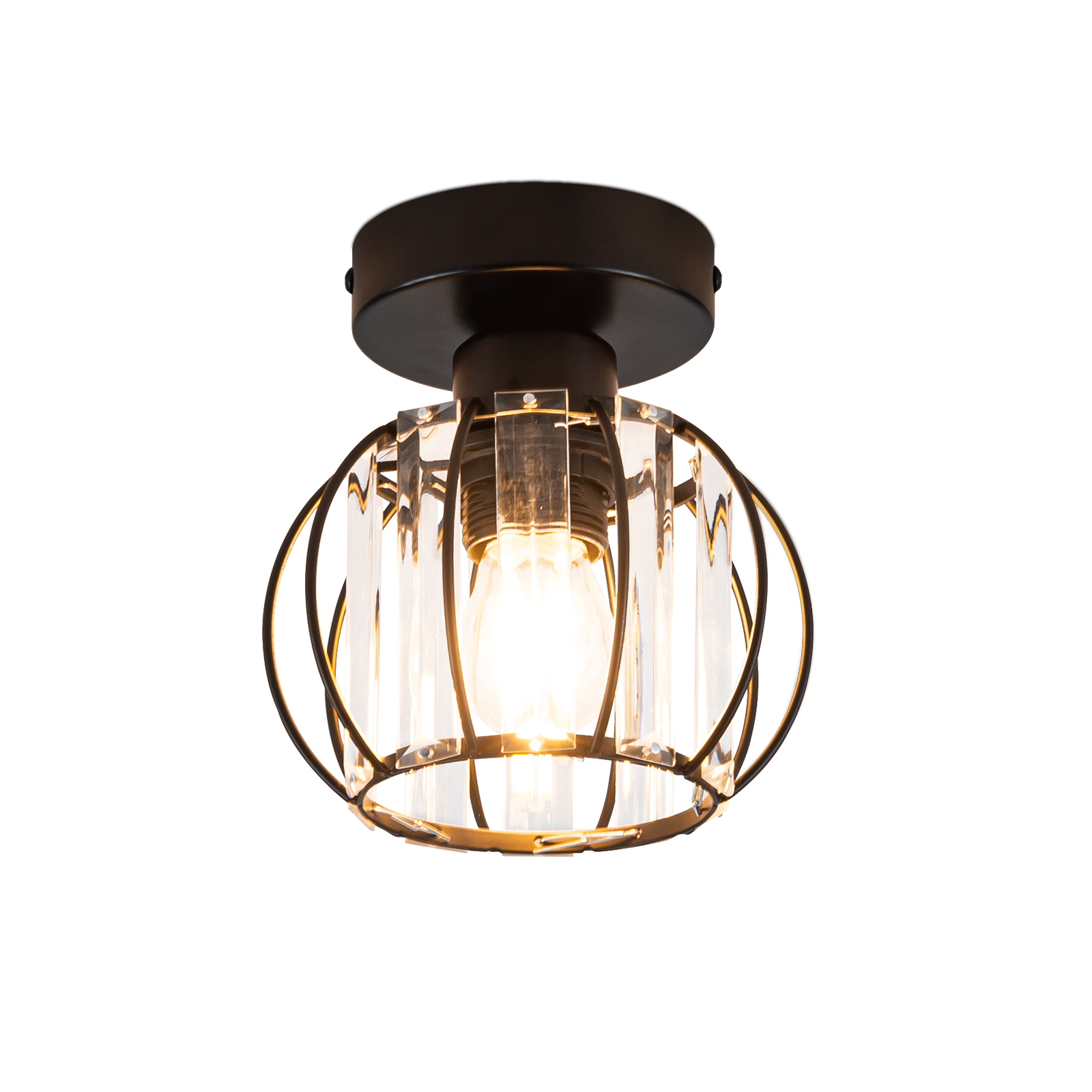 NETTLIFE moderni,musta,kristallikattovalaisin,E27,vintage - keittiön,valaisin,metallikehyksellä