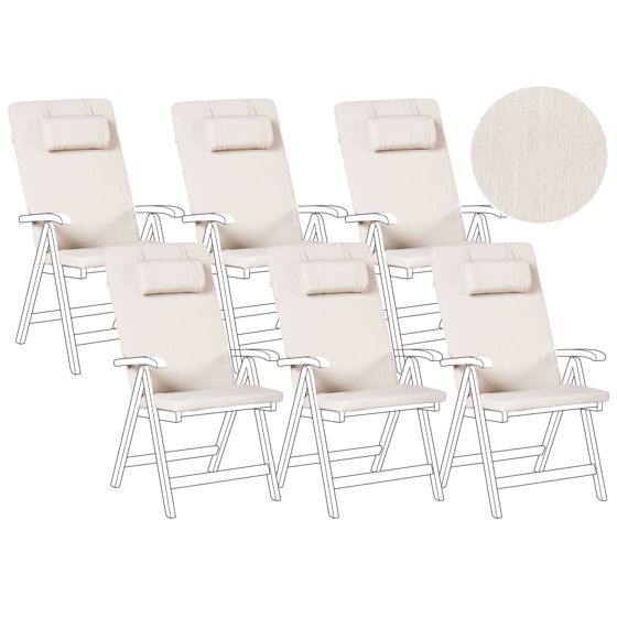 Selkä-/istuintyynysetti 6 kpl JAVA/AMANTEA PREMIUM 50 x 71 cm Vaaleanbeige