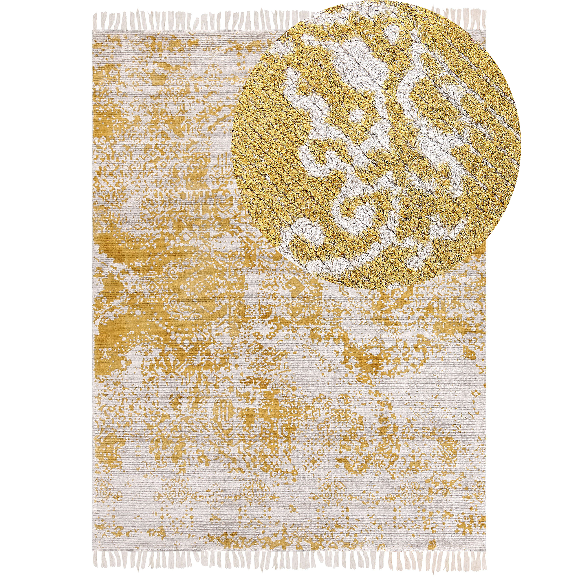 Matto BOYALI Sinapinkeltainen 160 x 230 cm viskoosi