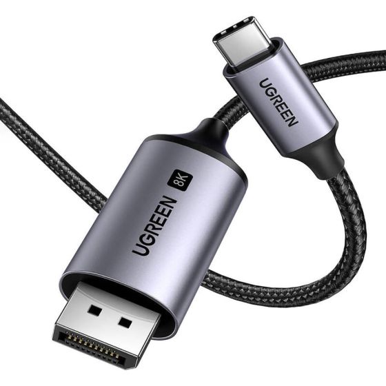 Audio- ja videokaapeli USB-C - DisplayPort 8K HDR HDCP2.3 eARC 2m harmaa