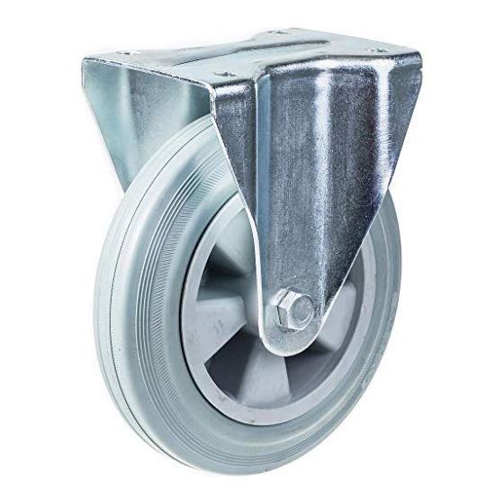 200mm 8" pyörä harmaa kumirengas kiinteä vahva 205kg kapasiteetti