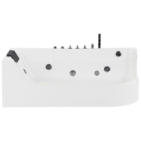 Kulmaporeamme LED-valolla ACUARIO Oikea 170 x 80 cm Valkoinen