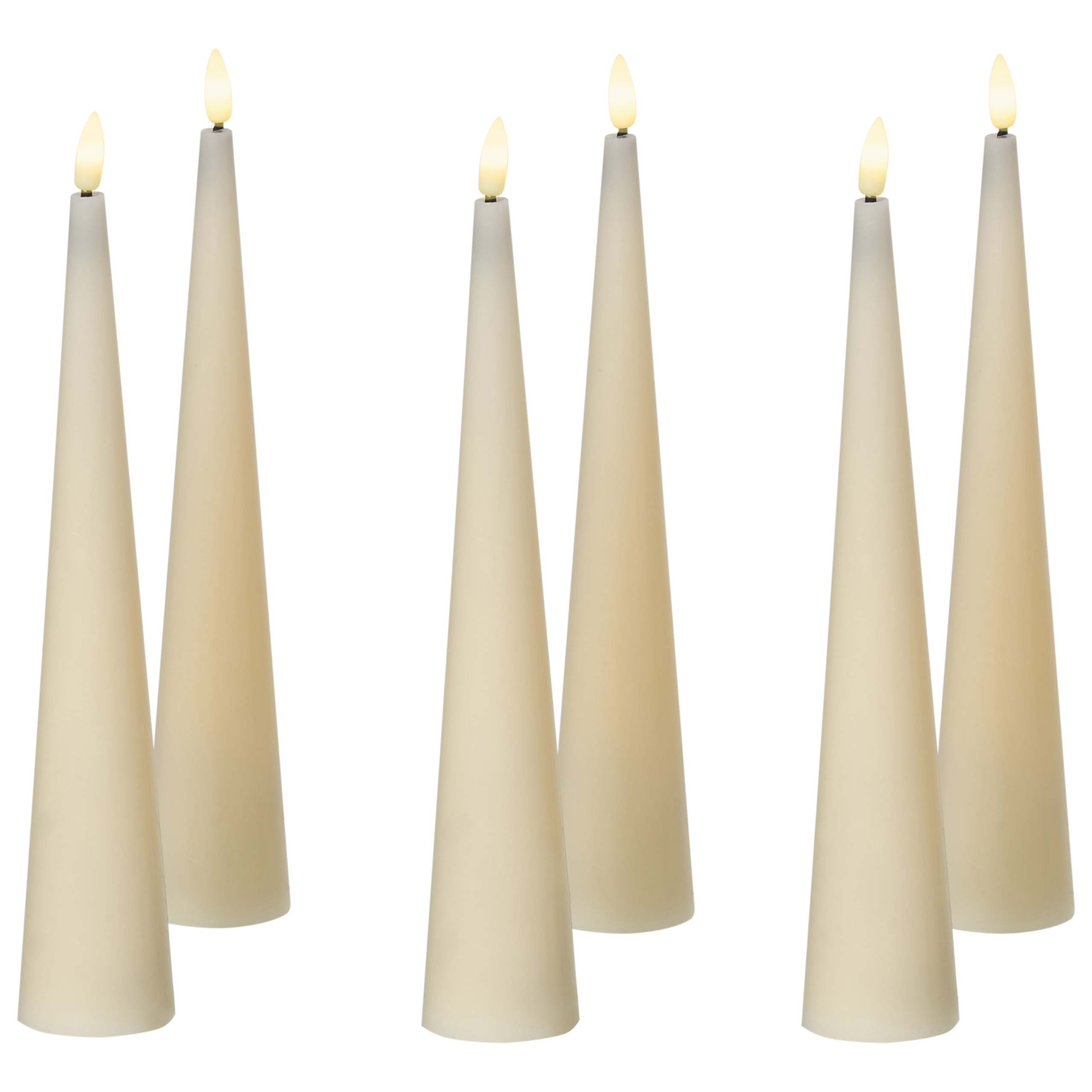 LED-kynttiläsetti 6 kpl AURUM 28 cm Luonnonvalkoinen